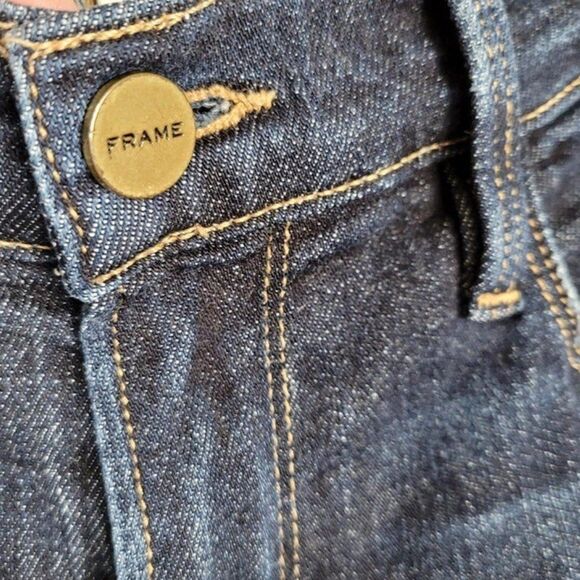 FRAME Size 27 Le Skinny De Jeanne Jeans Crown Heights Dark Blue Step Hem - Picture 8 of 12